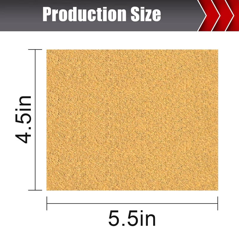 BOSHCRAFT 50 Pcs 1/4 Sheet Sandpaper, Premium Sand Paper 80/120/150/220/320/400 Grit Sandpaper Sheet Sand Paper Assortment for Wood Metal Automotive Palm Sanders 5.5" x 4.5" - Image 3